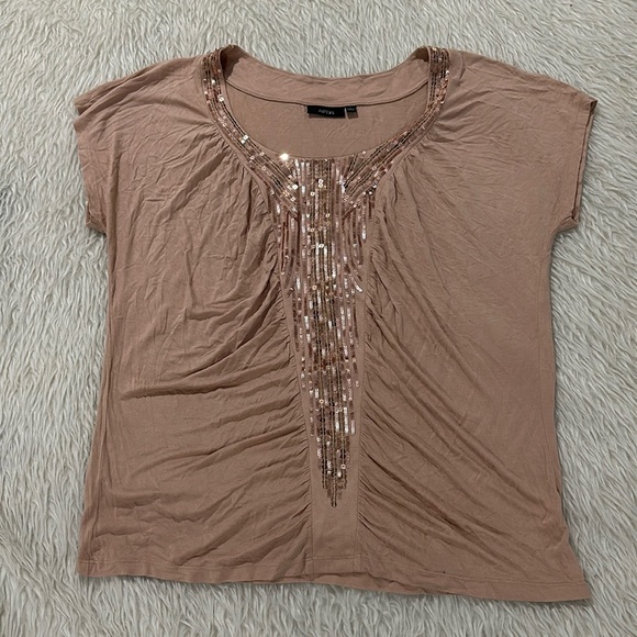 Apt 9 pink sequins sparkling top size large - Picture 1 of 5